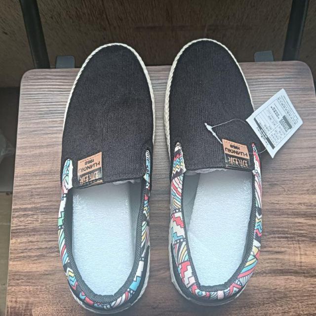 新品 25.5cm メンズ スリッポン ブラック シューズ 靴 男女兼用 < 男性ファッション  新品 25.5cm メンズ スリッポン ブラック シューズ 靴 男女兼用 < 男性ファッションの