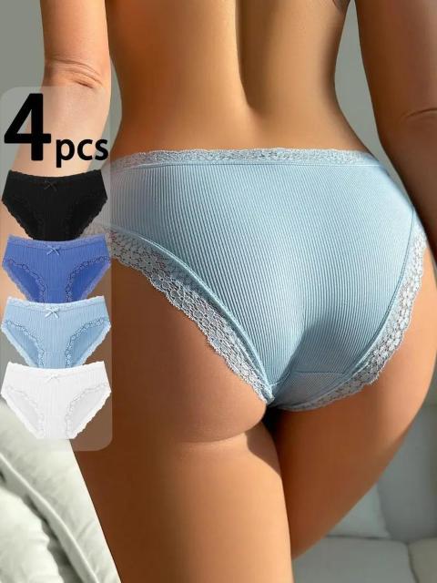 超お買い得790円★4枚セット セクシーで快適なストレッチパンティー、レーストリム女性用USAサイズM(日本サイズL相当) < 女性ファッション  超お買い得790円★4枚セット セクシーで快適なストレッチパンティー、レーストリム女性用USAサイズM(日本サイズL相当)  < 女性ファッションの