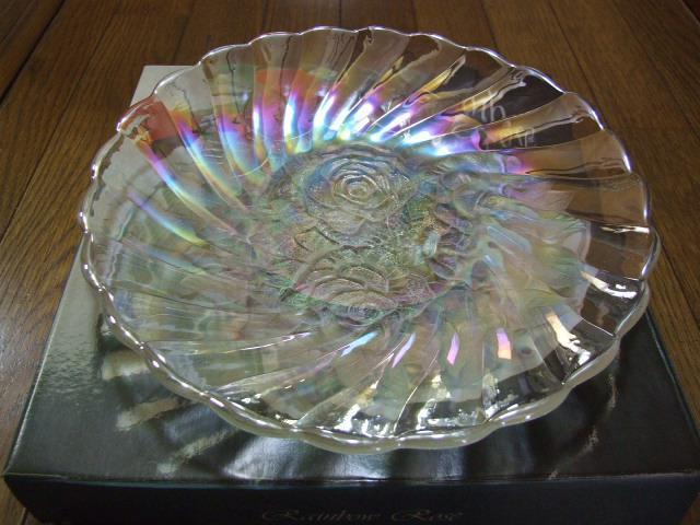 長谷川硝子製 ガラス製特大皿(レインボーローズ) 新品! < インテリア/ライフ  長谷川硝子製 ガラス製特大皿(レインボーローズ) 新品! < インテリア/ライフの