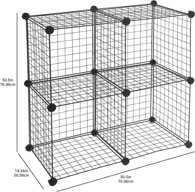 収納棚 4キューブワイヤー ブラック 36cmx36cmx36cm < インテリア/ライフ 収納棚 4キューブワイヤー ブラック 36cmx36cmx36cm < インテリア/ライフの