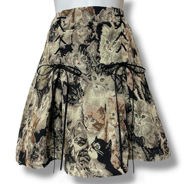 【新品/Drug honey】フロントスピンドルゴブラン織猫ちゃん総柄スカート < ブランド  【新品/Drug honey】フロントスピンドルゴブラン織猫ちゃん総柄スカート < ブランドの