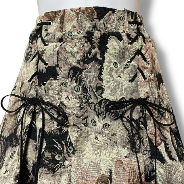 【新品/Drug honey】フロントスピンドルゴブラン織猫ちゃん総柄スカート < ブランド  【新品/Drug honey】フロントスピンドルゴブラン織猫ちゃん総柄スカート < ブランドの