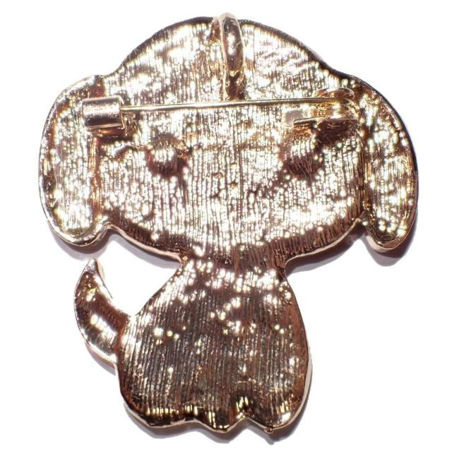 ラインストーン 犬 イヌ ピンブローチ ブローチ ピンバッジ バッジ ラペルピン ピンクゴールド色 < 女性アクセサリー/時計  ラインストーン 犬 イヌ ピンブローチ ブローチ ピンバッジ バッジ ラペルピン ピンクゴールド色 < 女性アクセサリー/時計の