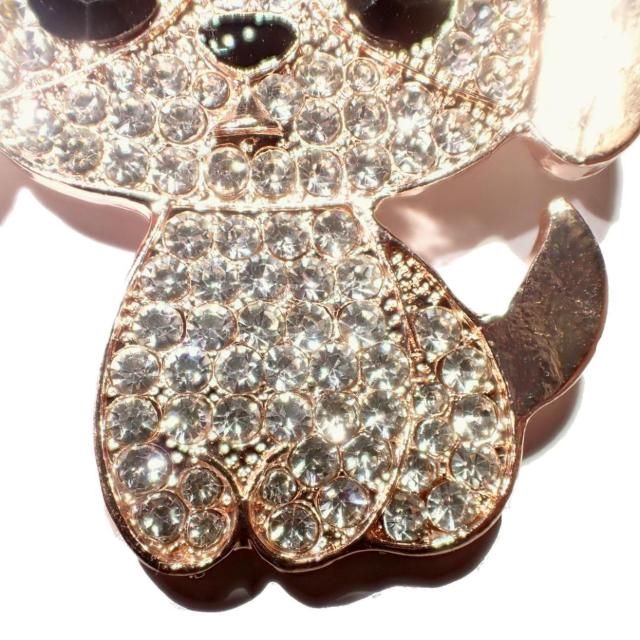 ラインストーン 犬 イヌ ピンブローチ ブローチ ピンバッジ バッジ ラペルピン ピンクゴールド色 < 女性アクセサリー/時計  ラインストーン 犬 イヌ ピンブローチ ブローチ ピンバッジ バッジ ラペルピン ピンクゴールド色 < 女性アクセサリー/時計の