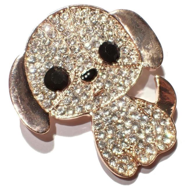 ラインストーン 犬 イヌ ピンブローチ ブローチ ピンバッジ バッジ ラペルピン ピンクゴールド色 < 女性アクセサリー/時計  ラインストーン 犬 イヌ ピンブローチ ブローチ ピンバッジ バッジ ラペルピン ピンクゴールド色 < 女性アクセサリー/時計の