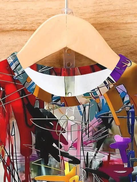 超お買い得990円★メンズ バイブラントアブストラクトアートプリントTシャツ USAサイズS(日本サイズL相当) < 男性ファッション  超お買い得990円★メンズ バイブラントアブストラクトアートプリントTシャツ USAサイズS(日本サイズL相当) < 男性ファッションの