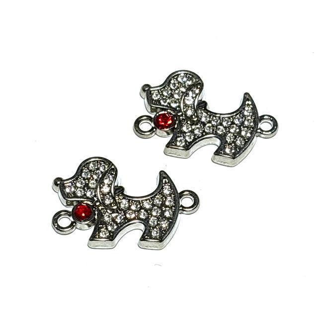 1609 キラキラジルコニアの犬ちゃん 銀色 2個 金属パーツ アクセサリーチャーム ハンドメイド材料 < ペット/手芸/園芸 1609 キラキラジルコニアの犬ちゃん 銀色 2個 金属パーツ アクセサリーチャーム ハンドメイド材料 < ペット/手芸/園芸の