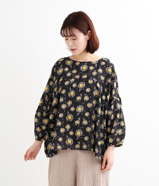 ***CLN***コットンリネン たんぽぽ柄 切替プルオーバー 新品 < 女性ファッション ***CLN***コットンリネン たんぽぽ柄 切替プルオーバー 新品 < 女性ファッションの