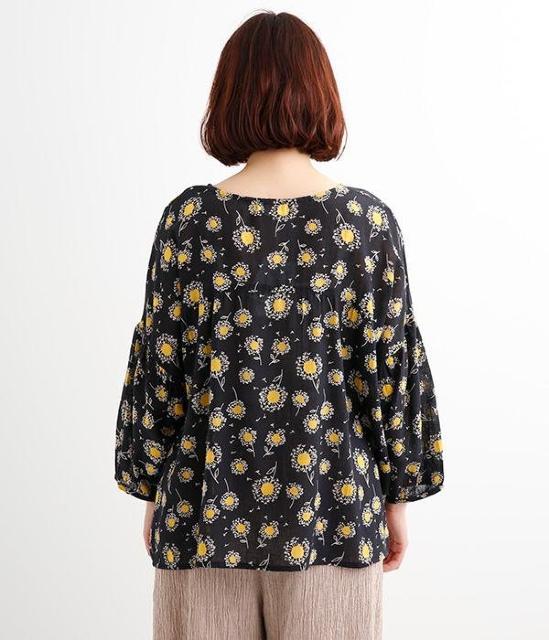 ***CLN***コットンリネン たんぽぽ柄 切替プルオーバー 新品 < 女性ファッション ***CLN***コットンリネン たんぽぽ柄 切替プルオーバー 新品 < 女性ファッションの