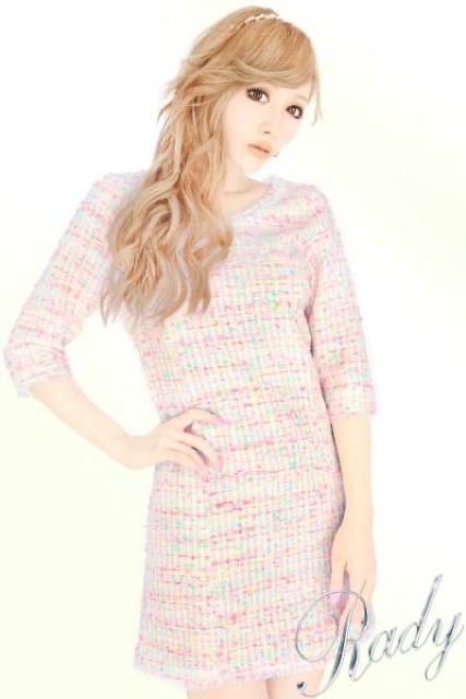 Rady☆ネオンミックスツイードワンピ☆ホワイトピンク☆新品タグ付き < ブランド Rady☆ネオンミックスツイードワンピ☆ホワイトピンク☆新品タグ付き < ブランドの