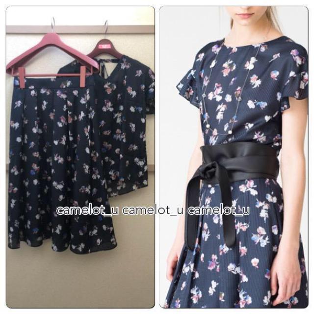 アナイ チェックフラワープリントスカート&ブラウス < ブランド  アナイ チェックフラワープリントスカート&ブラウス  < ブランドの