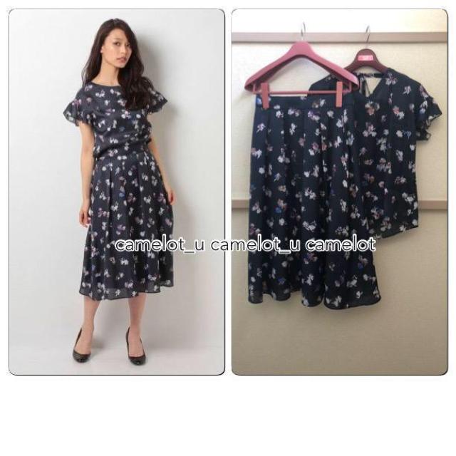 アナイ チェックフラワープリントスカート&ブラウス < ブランド  アナイ チェックフラワープリントスカート&ブラウス < ブランドの