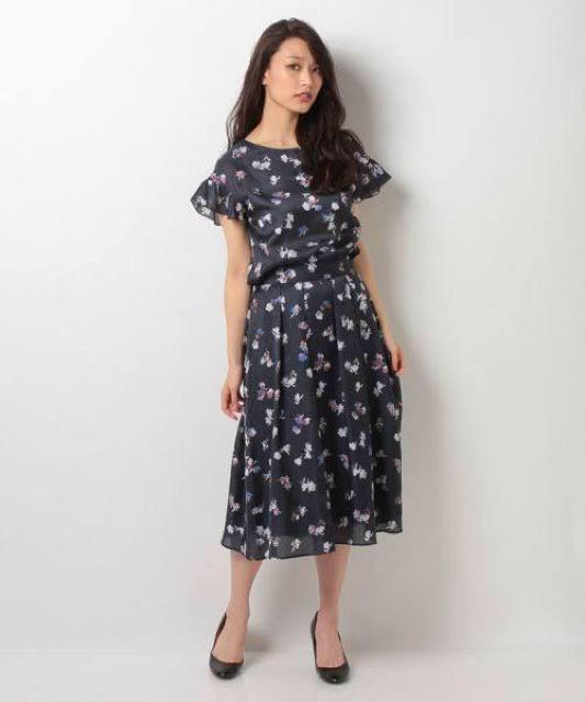 アナイ チェックフラワープリントスカート&ブラウス < ブランド  アナイ チェックフラワープリントスカート&ブラウス < ブランドの