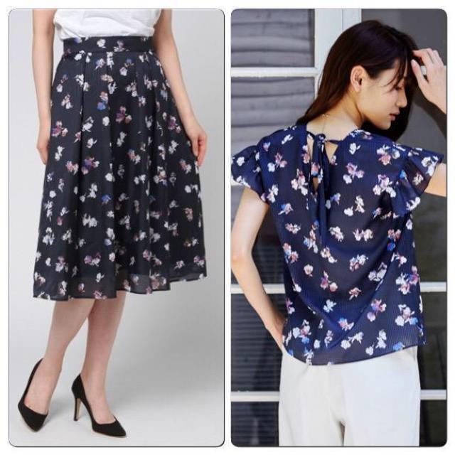 アナイ チェックフラワープリントスカート&ブラウス < ブランド  アナイ チェックフラワープリントスカート&ブラウス < ブランドの