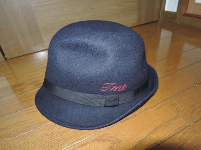 TMT ティーエムティー ウール ハット L 紺 HAT 毛 キャップ 帽子 リボン ロゴ LOGO < ブランド  TMT ティーエムティー ウール ハット L 紺 HAT 毛 キャップ 帽子 リボン ロゴ LOGO < ブランドの
