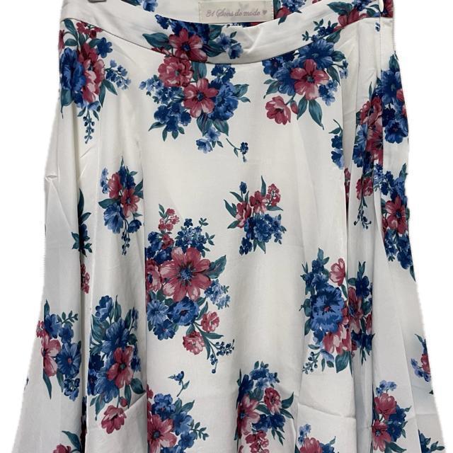 31 Sons de mode フラワー 総柄 フレア 変形 ひざ丈スカート < 女性ファッション 31 Sons de mode フラワー 総柄 フレア 変形 ひざ丈スカート < 女性ファッションの