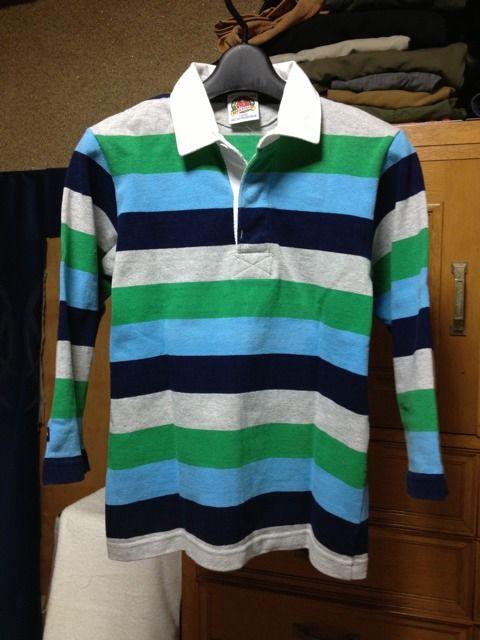 古着 バーバリアン ラガーシャツ 七分袖 カットソー Sサイズ ボーダー 緑 紺 ユーズド < 男性ファッション  古着 バーバリアン ラガーシャツ 七分袖 カットソー Sサイズ ボーダー 緑 紺 ユーズド  < 男性ファッションの