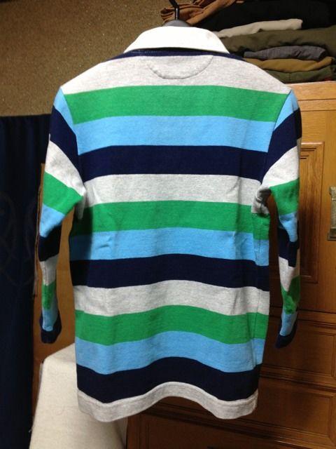 古着 バーバリアン ラガーシャツ 七分袖 カットソー Sサイズ ボーダー 緑 紺 ユーズド < 男性ファッション  古着 バーバリアン ラガーシャツ 七分袖 カットソー Sサイズ ボーダー 緑 紺 ユーズド < 男性ファッションの