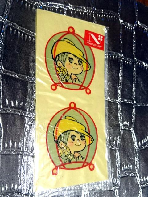 レア 水森亜土 昭和 レトロ 当時物 レインボウ シール みーたん < インテリア/ライフ  レア 水森亜土 昭和 レトロ 当時物 レインボウ シール みーたん < インテリア/ライフの