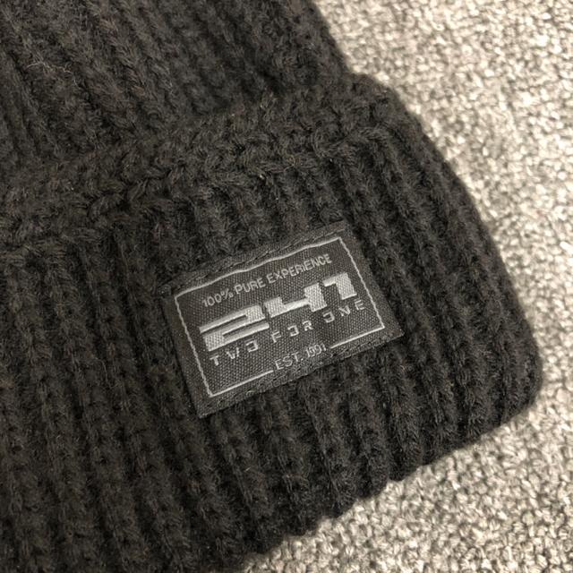 即決 241 TWO FOR ONE ビーニー ニット帽 ブラック < 男性ファッション  即決 241 TWO FOR ONE ビーニー ニット帽 ブラック < 男性ファッションの
