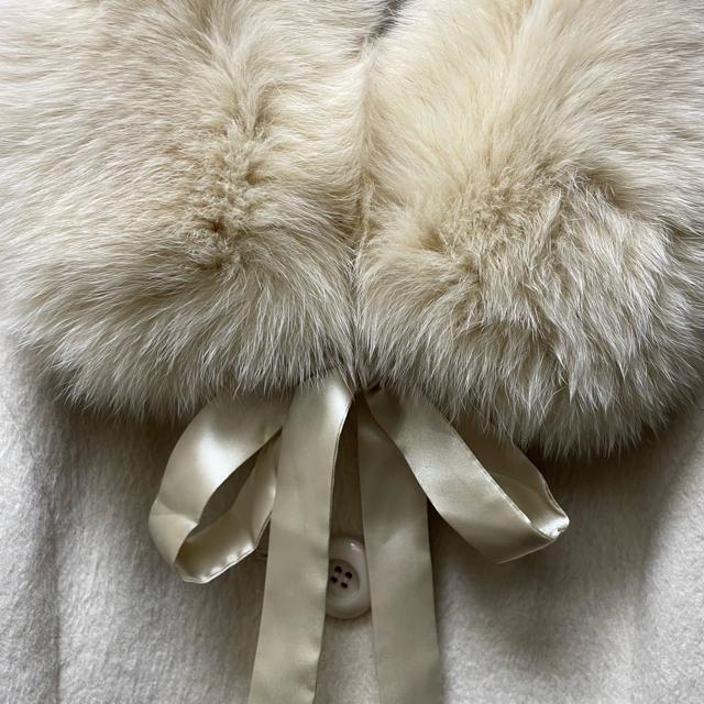 インタープラネット フォックスファー襟 ウール リボン ピーコート アウター < 女性ファッション インタープラネット フォックスファー襟 ウール リボン ピーコート アウター < 女性ファッションの