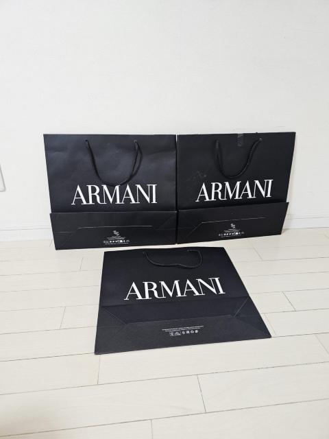 (3) ARMANI ショップ袋 大 3枚セット 38p×41p < ブランド  (3) ARMANI ショップ袋 大 3枚セット 38p×41p < ブランドの