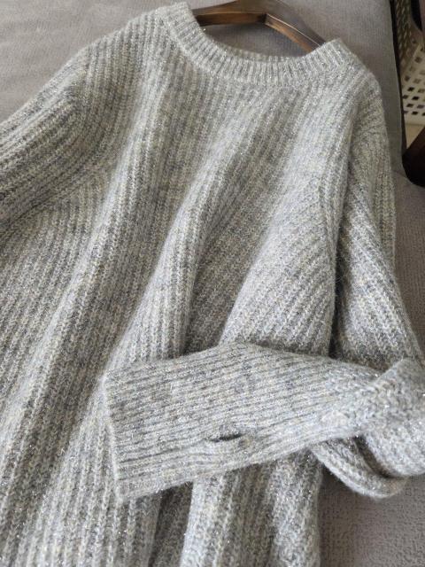 SIMPLICITE'ニット★ライトグレーのラメ入りニット < ブランド SIMPLICITE'ニット★ライトグレーのラメ入りニット < ブランドの