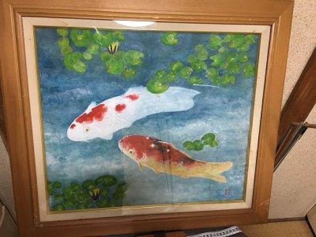 池の鯉の油絵 < ホビー  池の鯉の油絵  < ホビーの