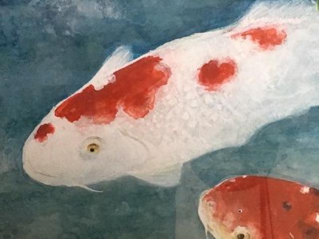 池の鯉の油絵 < ホビー  池の鯉の油絵 < ホビーの