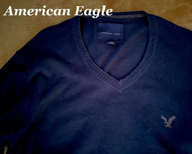 【American Eagle】アメリカンイーグル Vintage Vネックセーター US−L(XL)/Navy ウール混 < ブランド  【American Eagle】アメリカンイーグル Vintage Vネックセーター US−L(XL)/Navy ウール混 < ブランドの