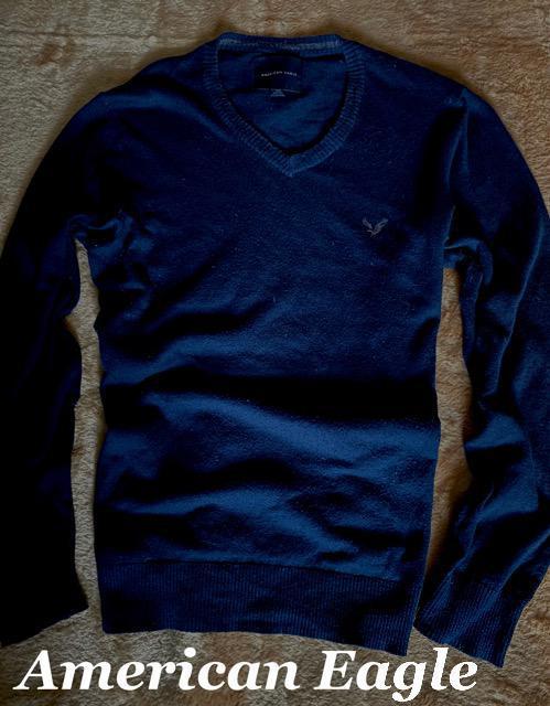 【American Eagle】アメリカンイーグル Vintage Vネックセーター US−L(XL)/Navy ウール混 < ブランド  【American Eagle】アメリカンイーグル Vintage Vネックセーター US−L(XL)/Navy ウール混 < ブランドの