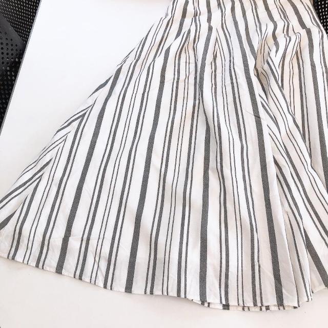 ◆Mila Owen/ミラオーウェン◆ベルト付スカート風ワイドパンツ★ストライプ0サイズ*夏秋コーデ♪美品 < ブランド  ◆Mila Owen/ミラオーウェン◆ベルト付スカート風ワイドパンツ★ストライプ0サイズ*夏秋コーデ♪美品 < ブランドの