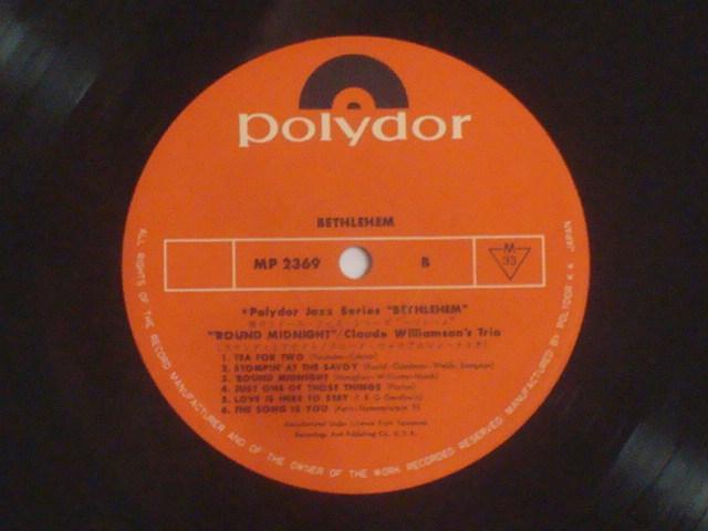 ラウンド・ミッドナイト / クロード・ウィリアムソン・トリオ 帯付LP < CD/DVD/ビデオ ラウンド・ミッドナイト / クロード・ウィリアムソン・トリオ 帯付LP < CD/DVD/ビデオの