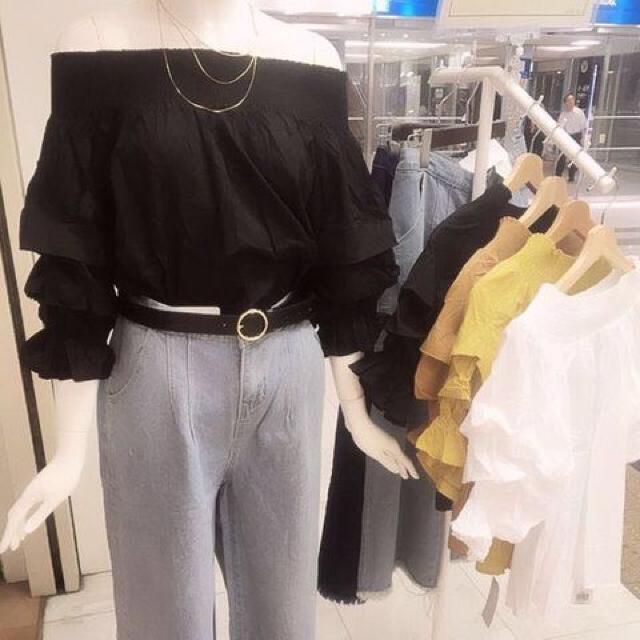 ダレノガレ明美さん着用●ボリュームスリーブオフショルトップス●白ホワイト < 女性ファッション  ダレノガレ明美さん着用●ボリュームスリーブオフショルトップス●白ホワイト < 女性ファッションの