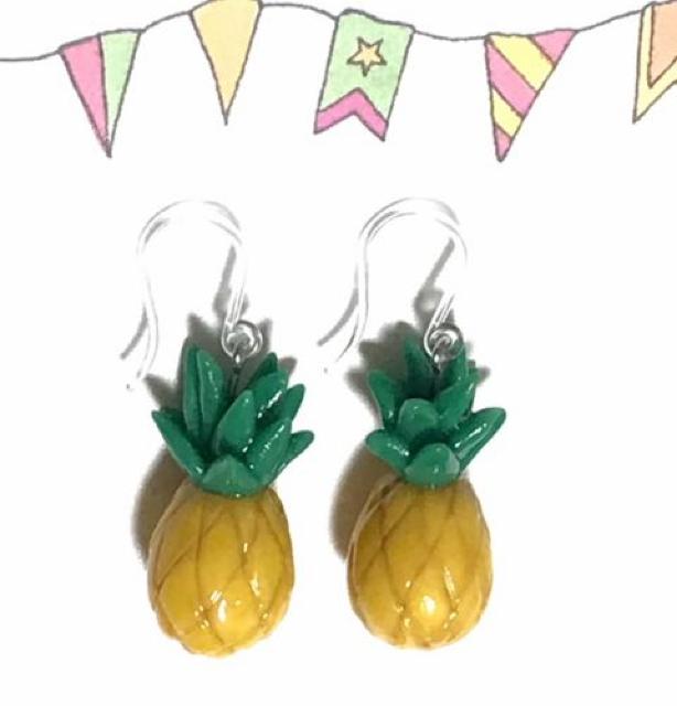 hハンドメイド粘土〓パイナップルピアス〓 < 女性ファッション hハンドメイド粘土〓パイナップルピアス〓 < 女性ファッションの