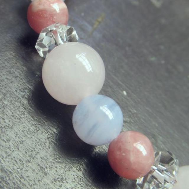 ローズクォーツxインカローズxブルーレースブレスレット < 女性アクセサリー/時計 ローズクォーツxインカローズxブルーレースブレスレット < 女性アクセサリー/時計の