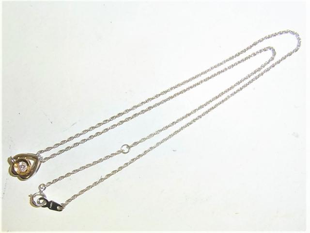 Pt850 プラチナ ネックレス ペンダント付 ダイヤ 0.13ct < 女性アクセサリー/時計  Pt850 プラチナ ネックレス ペンダント付 ダイヤ 0.13ct < 女性アクセサリー/時計の