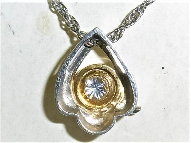 Pt850 プラチナ ネックレス ペンダント付 ダイヤ 0.13ct < 女性アクセサリー/時計  Pt850 プラチナ ネックレス ペンダント付 ダイヤ 0.13ct < 女性アクセサリー/時計の