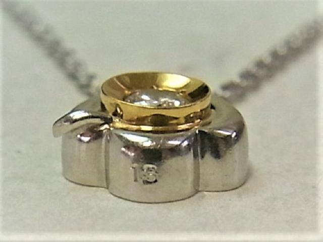 Pt850 プラチナ ネックレス ペンダント付 ダイヤ 0.13ct < 女性アクセサリー/時計  Pt850 プラチナ ネックレス ペンダント付 ダイヤ 0.13ct < 女性アクセサリー/時計の