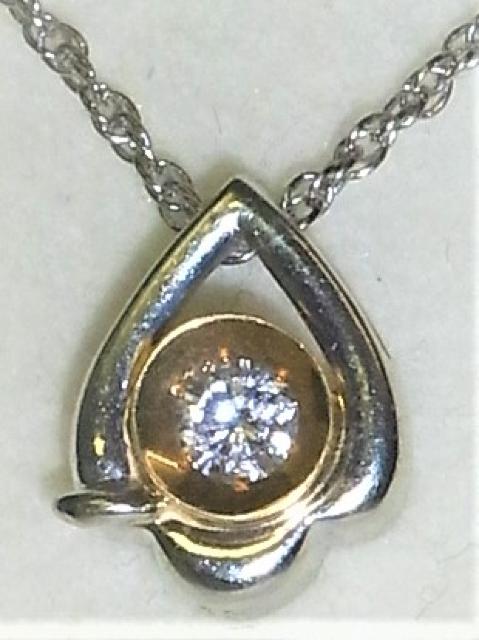 Pt850 プラチナ ネックレス ペンダント付 ダイヤ 0.13ct < 女性アクセサリー/時計  Pt850 プラチナ ネックレス ペンダント付 ダイヤ 0.13ct < 女性アクセサリー/時計の