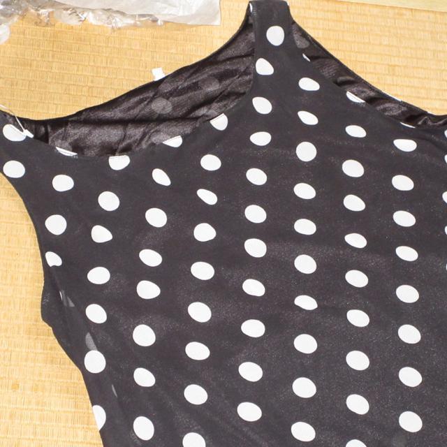 未使用☆シフォン*ドット柄マキシ丈ロングワンピース*ドレス(ブラック) < 女性ファッション  未使用☆シフォン*ドット柄マキシ丈ロングワンピース*ドレス(ブラック) < 女性ファッションの