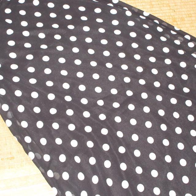 未使用☆シフォン*ドット柄マキシ丈ロングワンピース*ドレス(ブラック) < 女性ファッション  未使用☆シフォン*ドット柄マキシ丈ロングワンピース*ドレス(ブラック) < 女性ファッションの