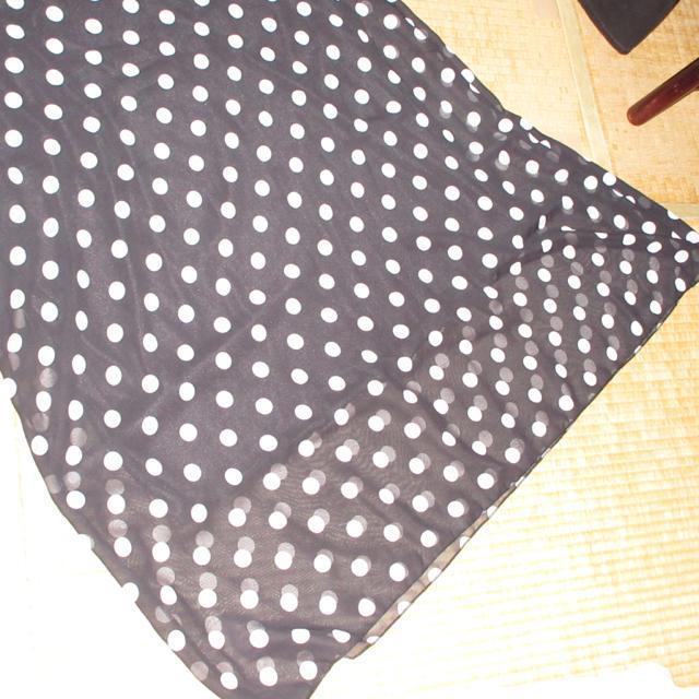未使用☆シフォン*ドット柄マキシ丈ロングワンピース*ドレス(ブラック) < 女性ファッション  未使用☆シフォン*ドット柄マキシ丈ロングワンピース*ドレス(ブラック) < 女性ファッションの