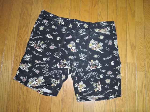 HYSTERIC GLAMOUR ヒステリックグラマー ガールプリント ショーツ L 黒 ハーフパンツ レーヨン アロハ柄イージー < ブランド HYSTERIC GLAMOUR ヒステリックグラマー ガールプリント ショーツ L 黒 ハーフパンツ レーヨン アロハ柄イージー < ブランドの