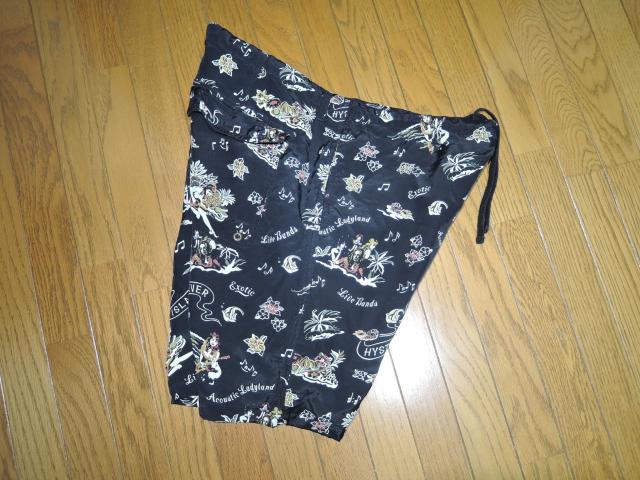 HYSTERIC GLAMOUR ヒステリックグラマー ガールプリント ショーツ L 黒 ハーフパンツ レーヨン アロハ柄イージー < ブランド HYSTERIC GLAMOUR ヒステリックグラマー ガールプリント ショーツ L 黒 ハーフパンツ レーヨン アロハ柄イージー < ブランドの