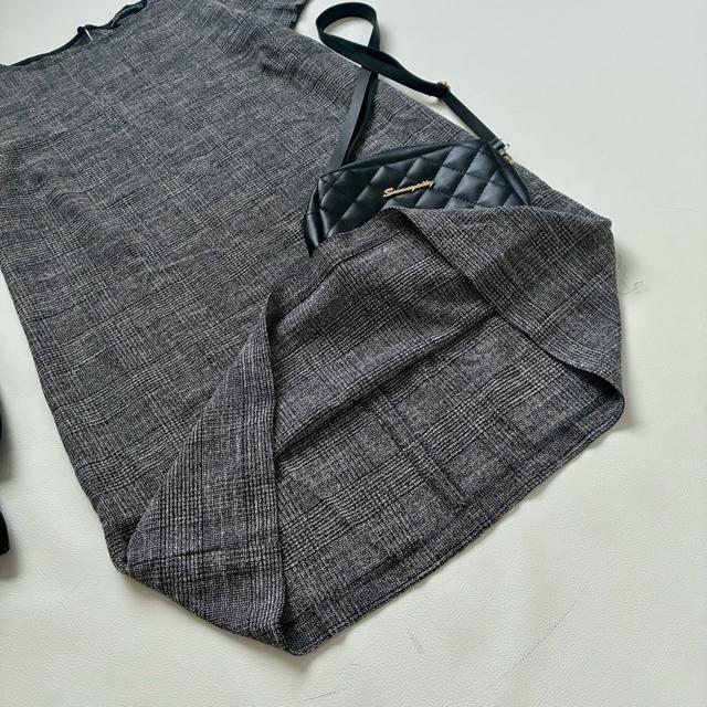 ◆美品◆ZARA◆ツイード半袖ワンピース◆膝丈◆チュニック◆黒◆ゆったり◆M < ブランド  ◆美品◆ZARA◆ツイード半袖ワンピース◆膝丈◆チュニック◆黒◆ゆったり◆M < ブランドの