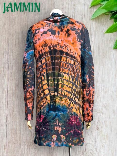 タイダイストレッチカーディガン スパンデックス アジアン エスニック < 女性ファッション タイダイストレッチカーディガン スパンデックス アジアン エスニック < 女性ファッションの