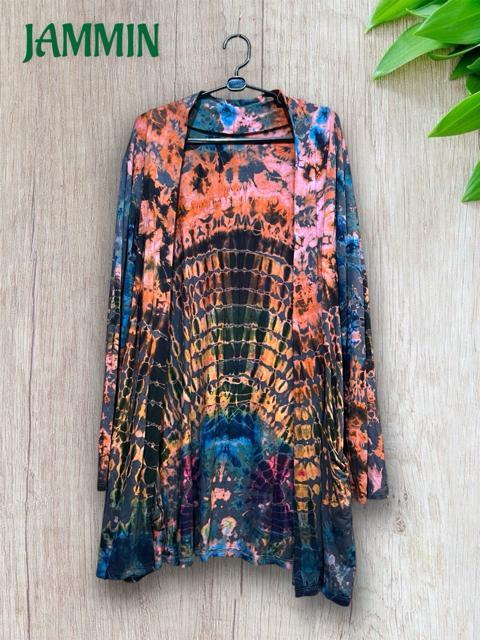 タイダイストレッチカーディガン スパンデックス アジアン エスニック < 女性ファッション タイダイストレッチカーディガン スパンデックス アジアン エスニック < 女性ファッションの