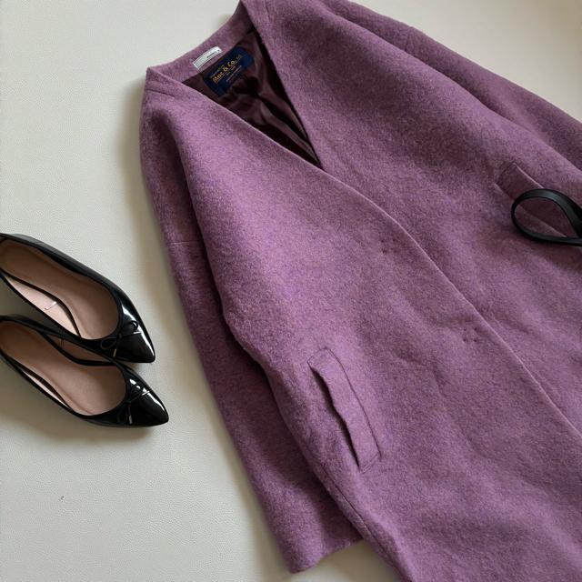 ◆美品◆4万◆ベアトリス◆イタリア製素材ウールロングコート◆ラベンダー◆M < ブランド ◆美品◆4万◆ベアトリス◆イタリア製素材ウールロングコート◆ラベンダー◆M < ブランドの