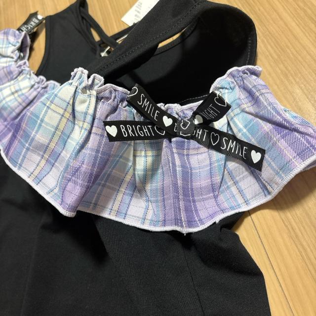 新品未使用160サイズ 肩出しTシャツ フリル付き 黒 < キッズ/ベビー 新品未使用160サイズ 肩出しTシャツ フリル付き 黒 < キッズ/ベビーの